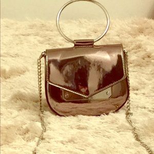Silver Clutch with shoulder strap